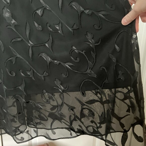 Y2K Onyx Nite Maxi Dress Womens Prom Black Strappy Long 90s Cowl Neck Whimsigoth - Picture 7 of 14